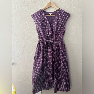 Fun purple polkadot Garnet Hill dress, size 4.